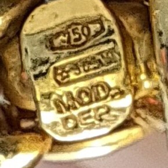 FOPE 18K White Yellow Gold Twist Snake Blue Green Cabochons VTG 1989 RARE - Picture 12 of 12